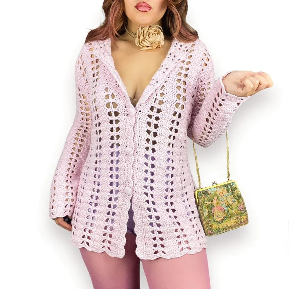 2000s Tommy Hilfiger Handknit Cardigan (XL)