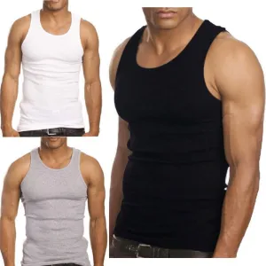 3 Pack Men's A-Shirt Tank Top Gym Workout Undershirt (Slim & Muscle Fit ONLY)