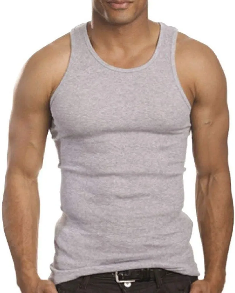 3 Pack Men's A-Shirt Tank Top Gym Workout Undershirt (Slim & Muscle Fit ONLY)