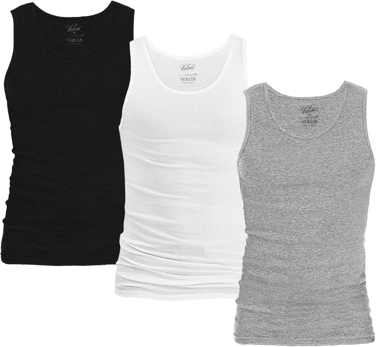 3 Pack Men's A-Shirt Tank Top Gym Workout Undershirt (Slim & Muscle Fit ONLY)