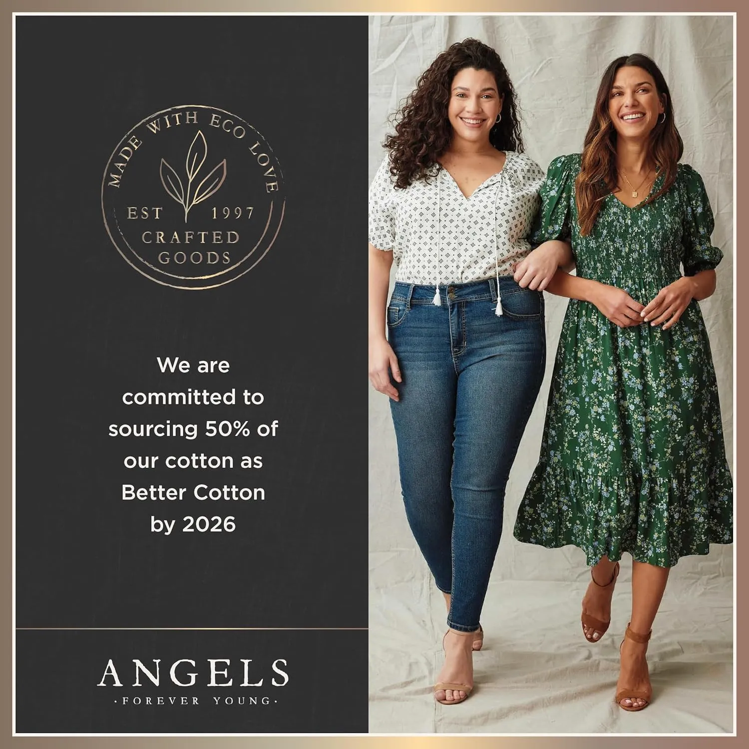 Angels Forever Young Women's Everbreeze Curvy High-Rise Relaxed Flare Jeans