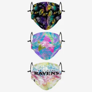 Baltimore Ravens Neon Floral 3 Pack Face Cover