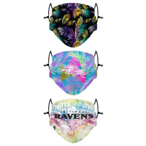 Baltimore Ravens NFL Neon Floral 3 Pack Face Cover