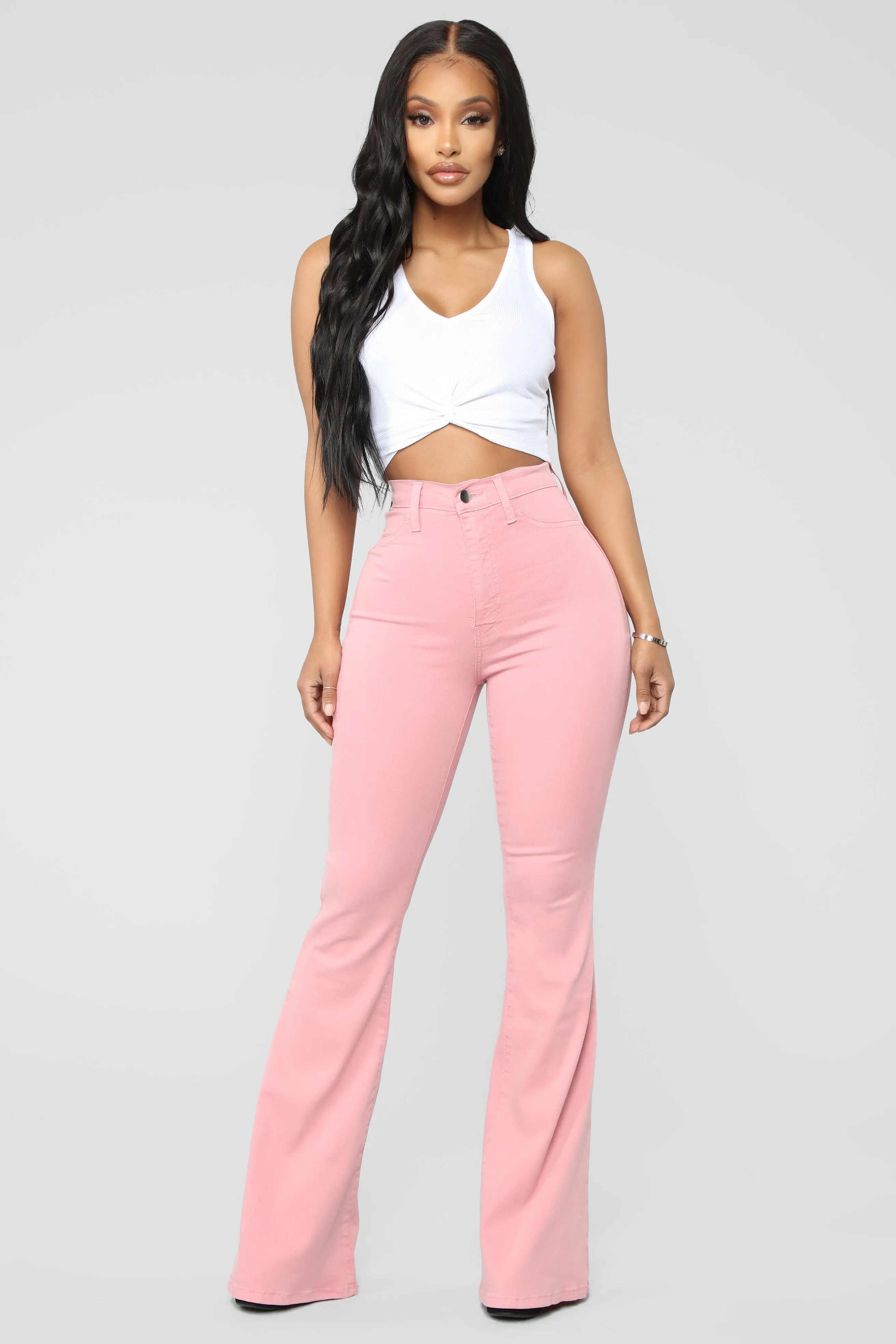 Bell Bottom Blues Jeans - Mauve