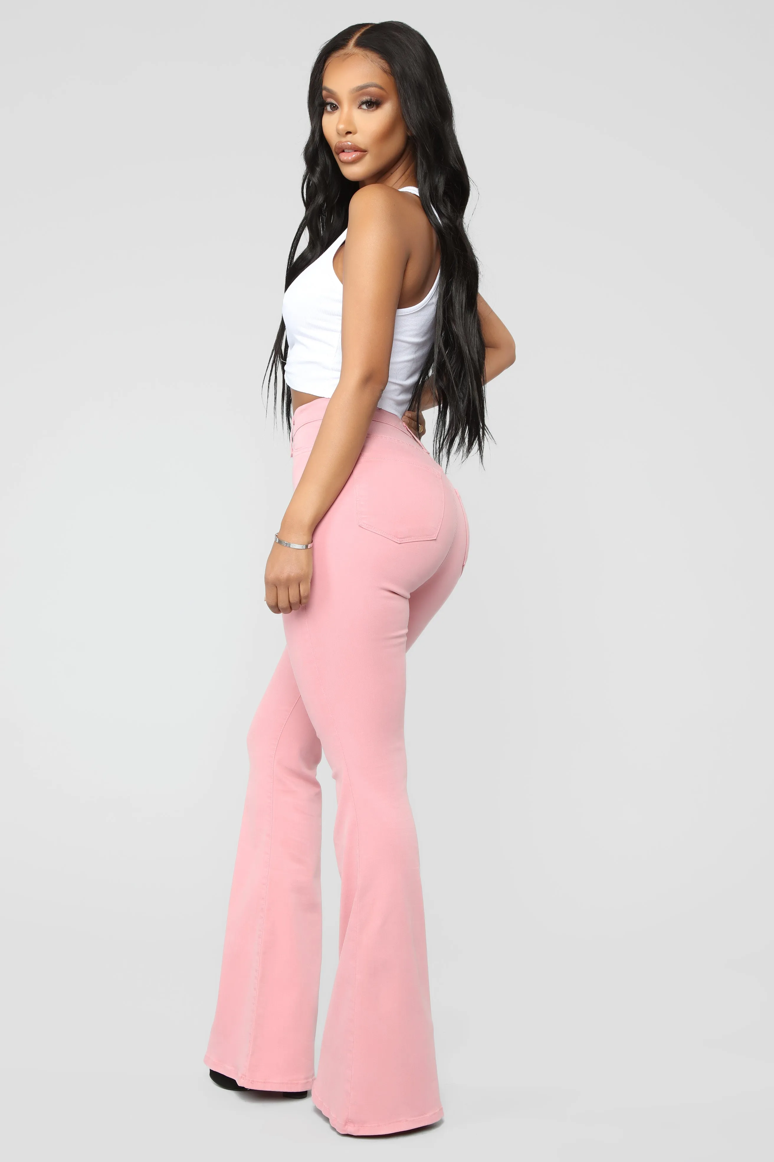 Bell Bottom Blues Jeans - Mauve