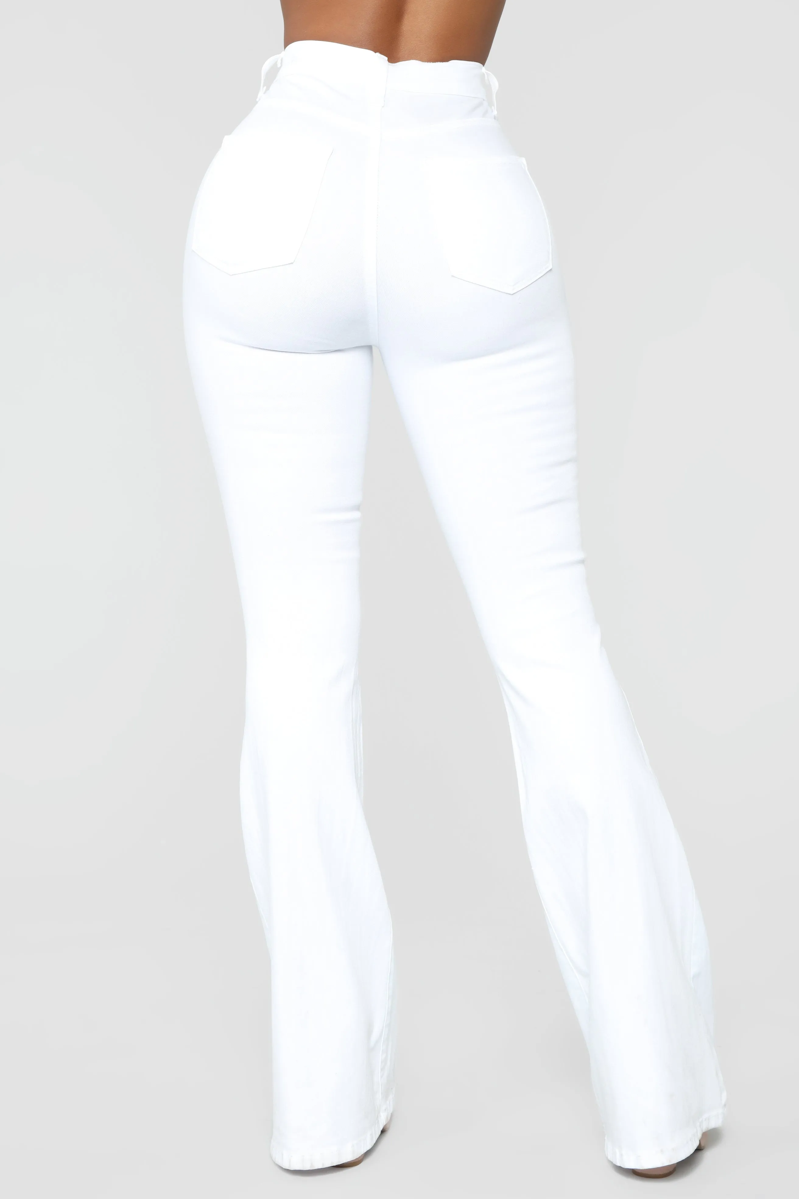 Bell Bottom Blues Jeans - White