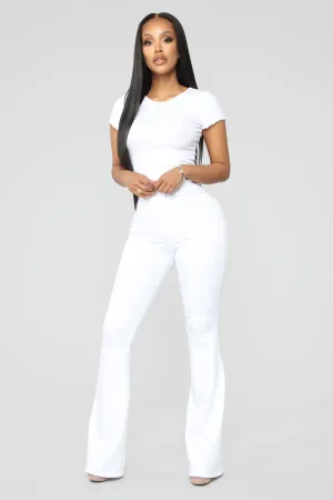 Bell Bottom Blues Jeans - White
