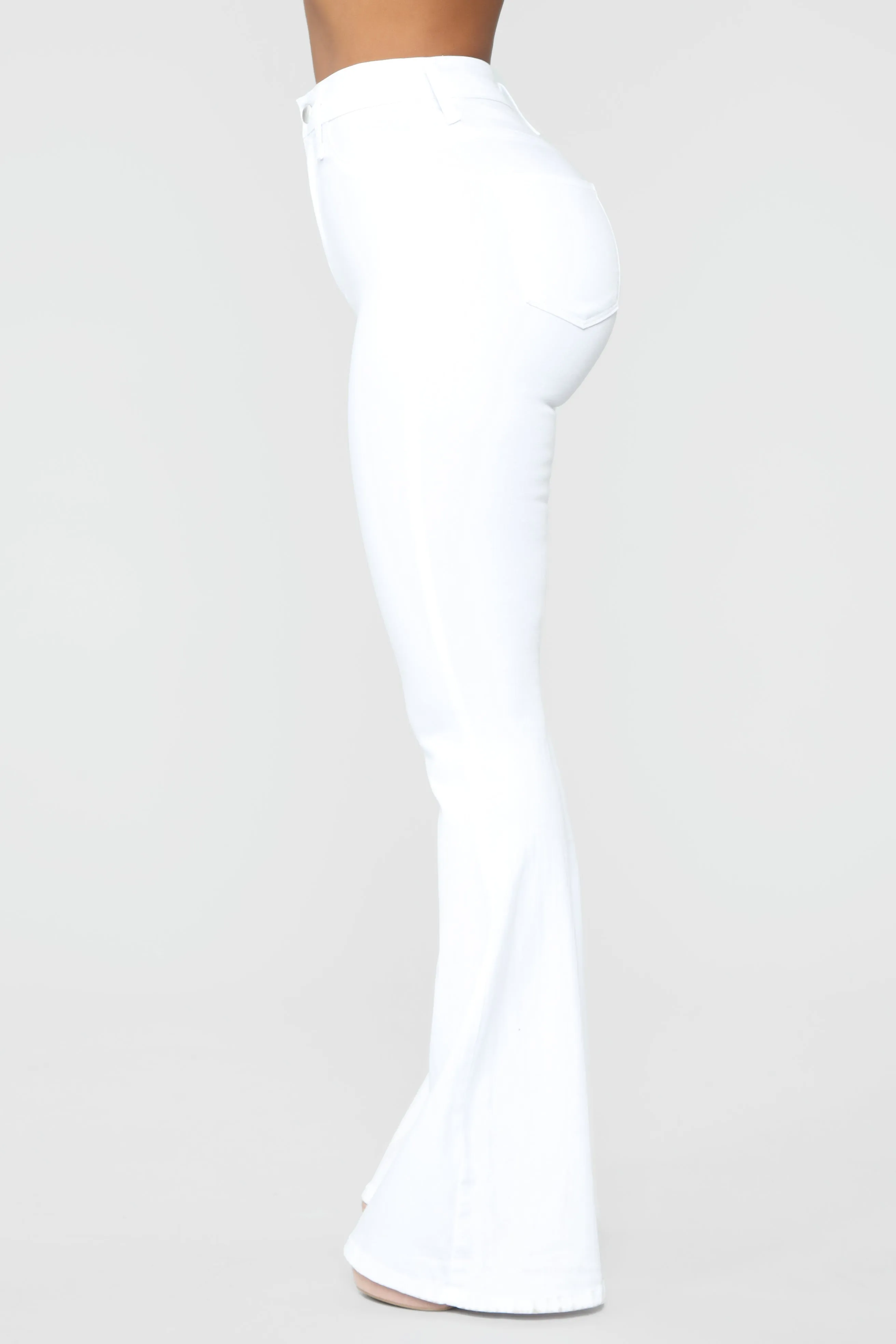 Bell Bottom Blues Jeans - White