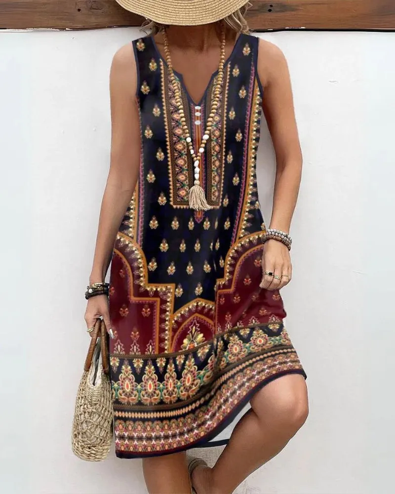Bohemian style sleeveless dress