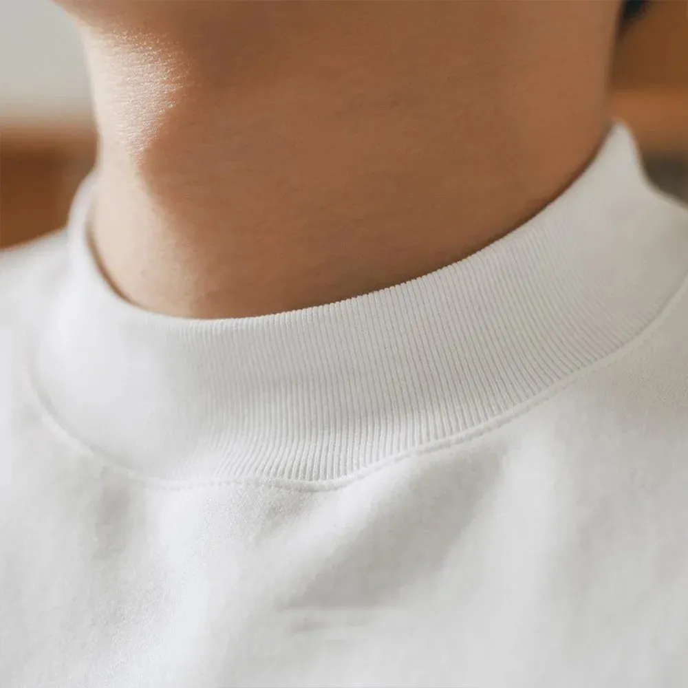 Boxy fit turtleneck loose mock neck t-shirt
