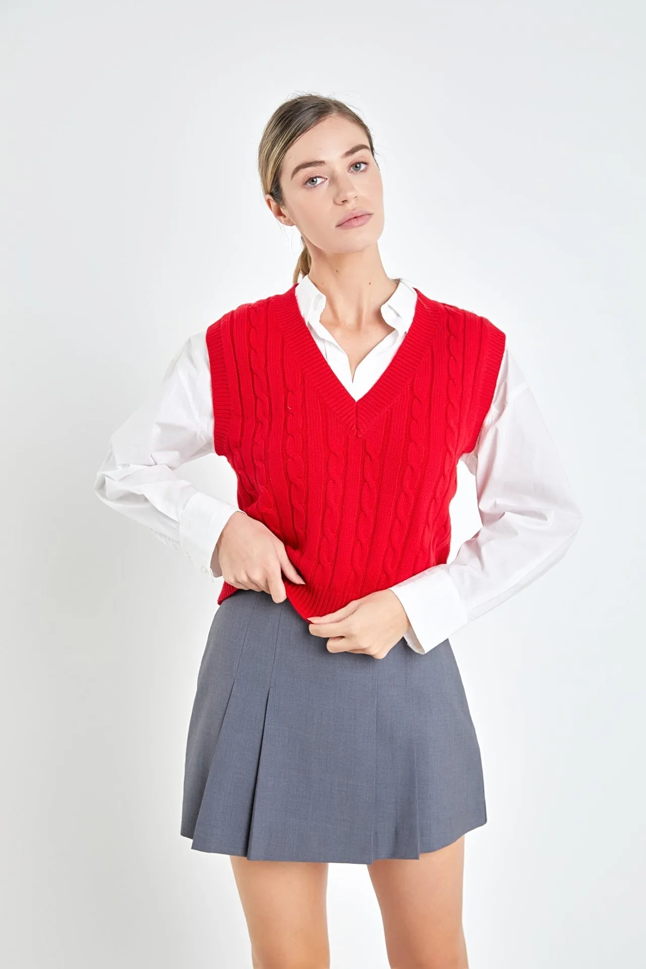 Cable Knit Chunky Vest