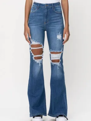 Cello Jeans High Rise Distress Super Flare