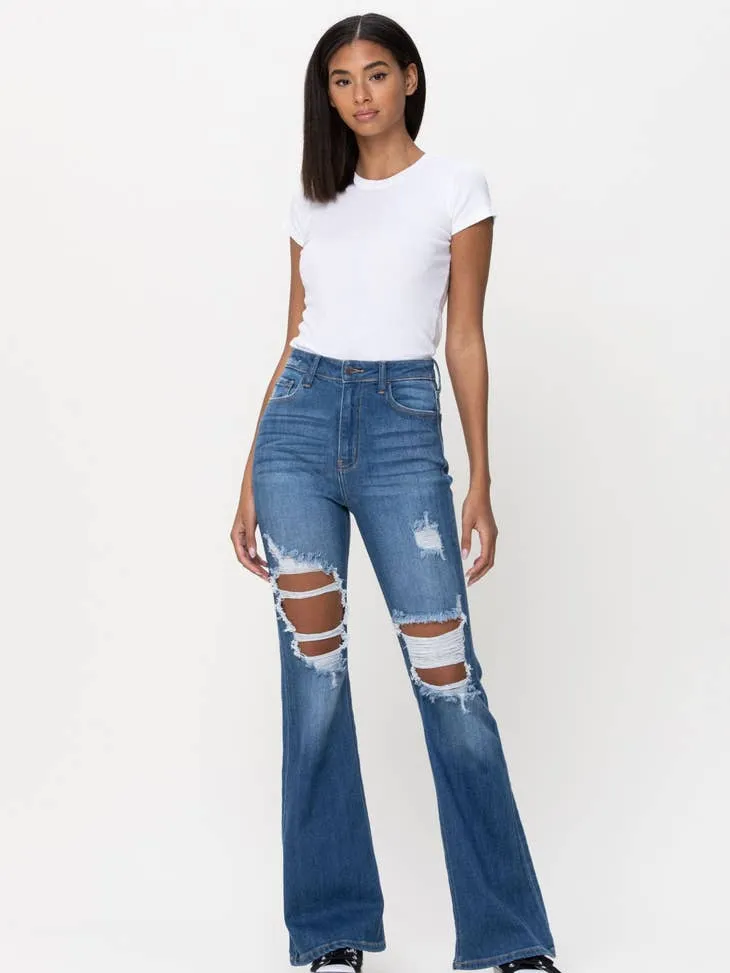 Cello Jeans High Rise Distress Super Flare