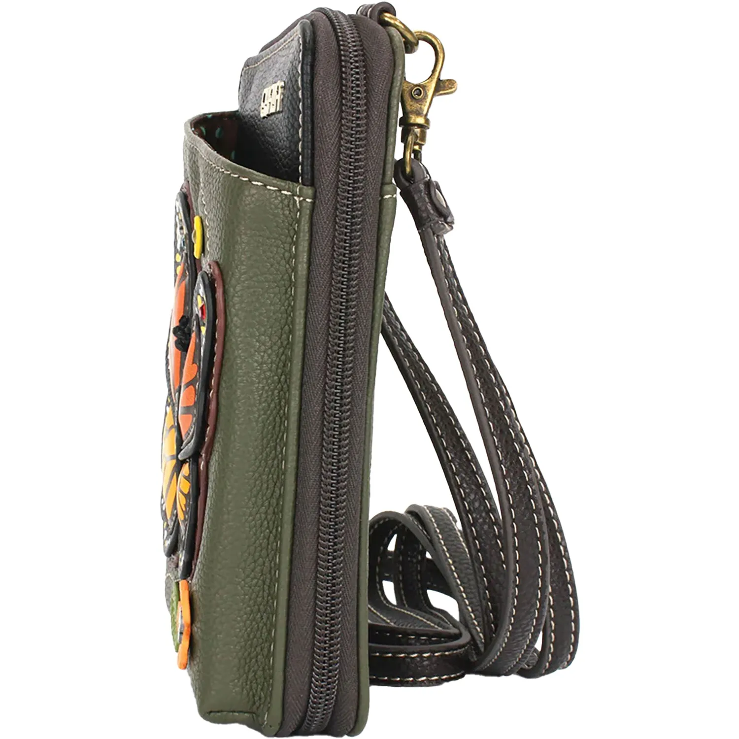 Chala Monarch Butterfly Wallet Crossbody Olive Synthetic