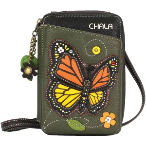 Chala Monarch Butterfly Wallet Crossbody Olive Synthetic