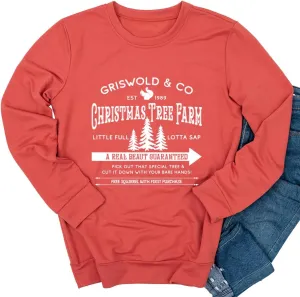 Christmas Sweatshirts For women Funny Christmas Sweater Cozy Holiday Graphic Tops