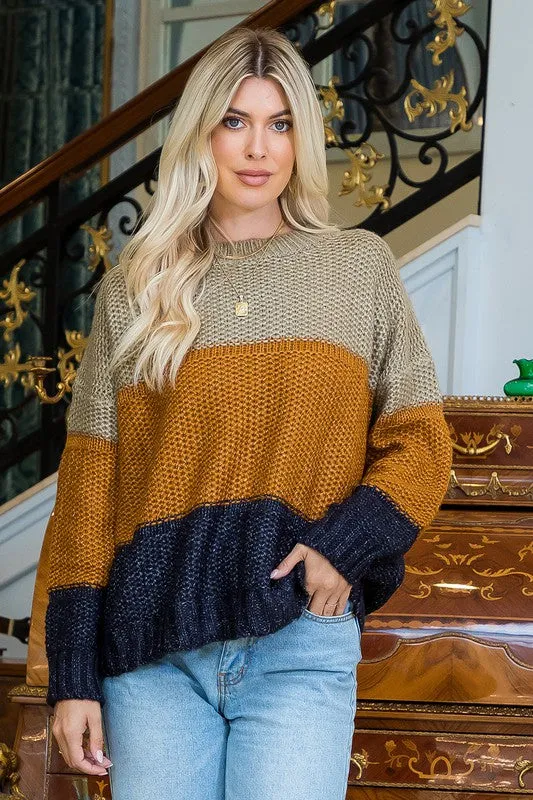 Chunky Knit Colorblock Sweaters