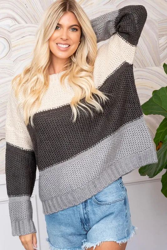 Chunky Knit Colorblock Sweaters