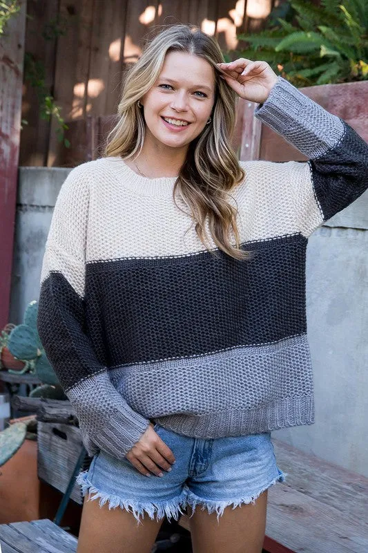 Chunky Knit Colorblock Sweaters