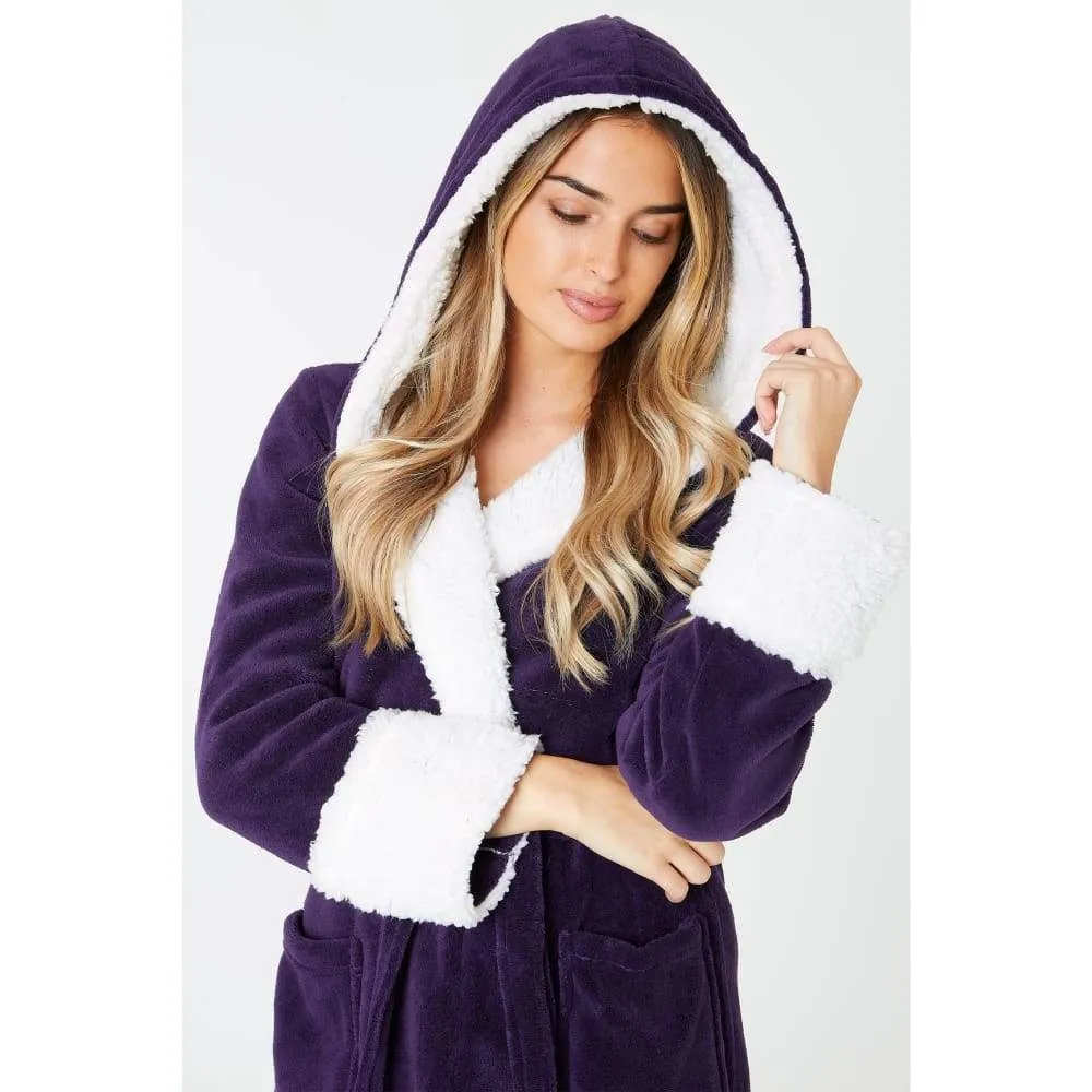 CityComfort Fluffy Dressing Gown Super Soft Fleece with Hood for Women