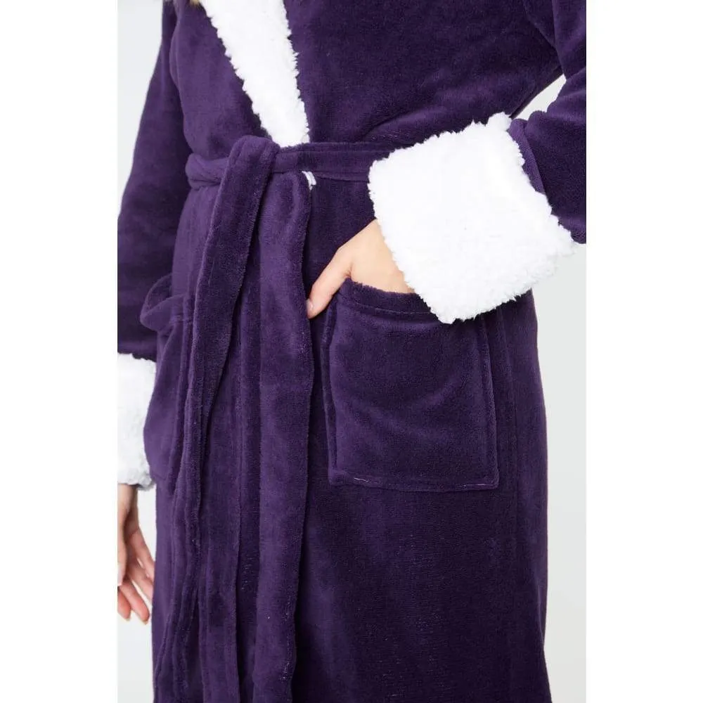 CityComfort Fluffy Dressing Gown Super Soft Fleece with Hood for Women