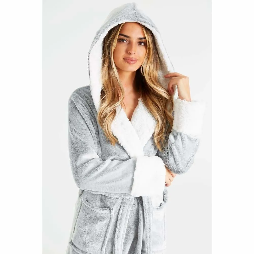 CityComfort Fluffy Dressing Gown Super Soft Fleece with Hood for Women