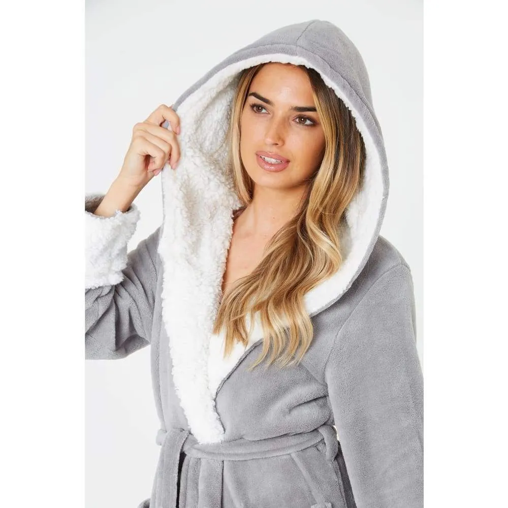 CityComfort Fluffy Dressing Gown Super Soft Fleece with Hood for Women
