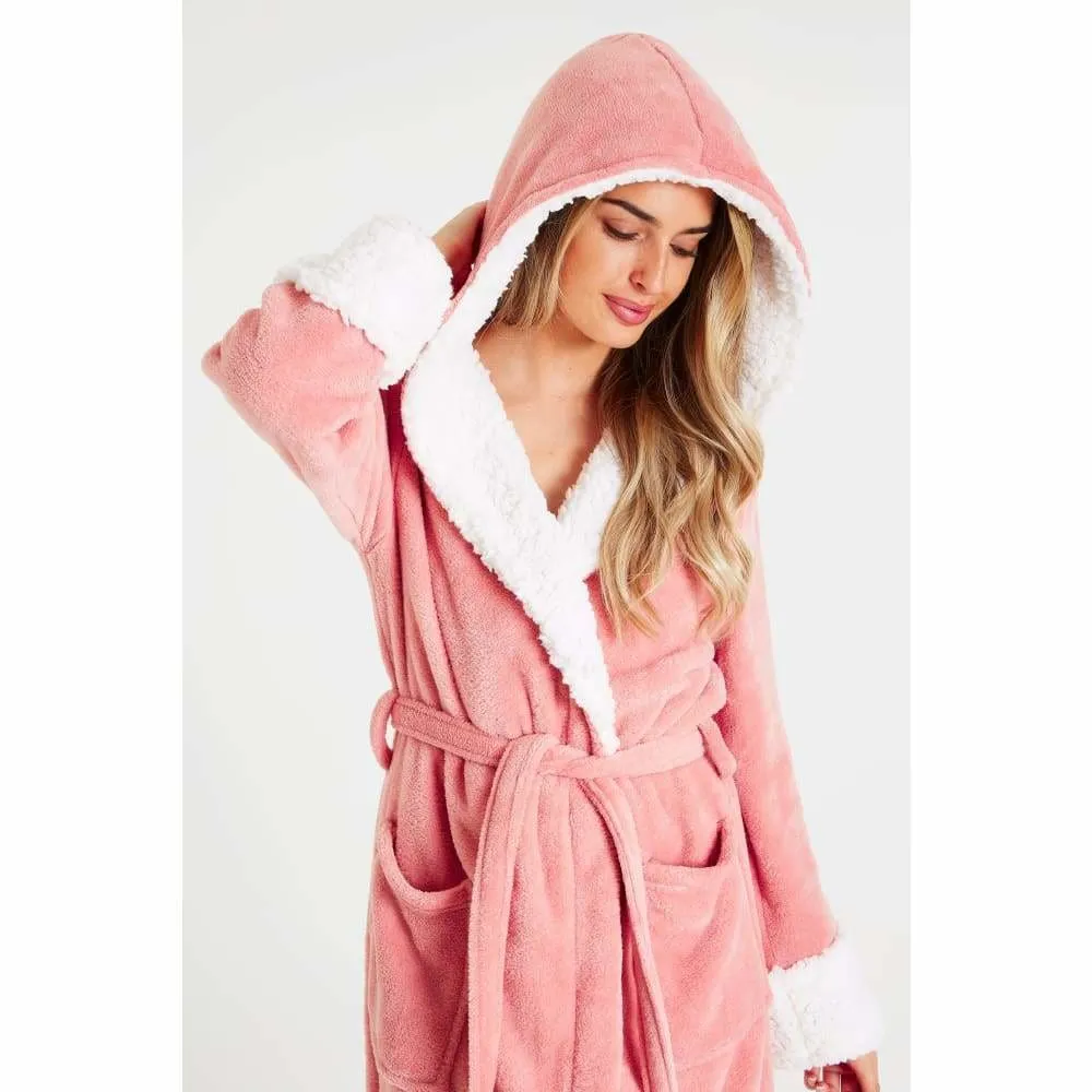 CityComfort Fluffy Dressing Gown Super Soft Fleece with Hood for Women