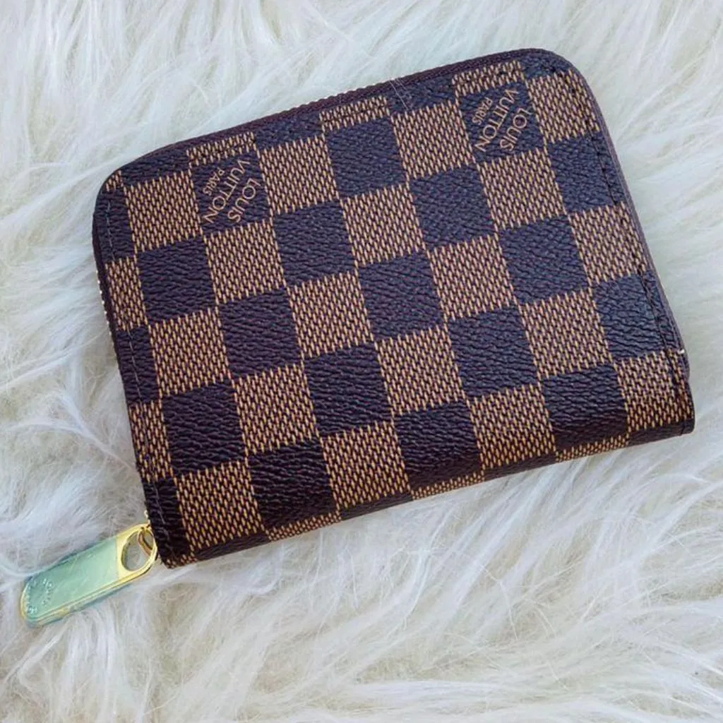 Compact Check Small Zippy Coin Wallets For Women