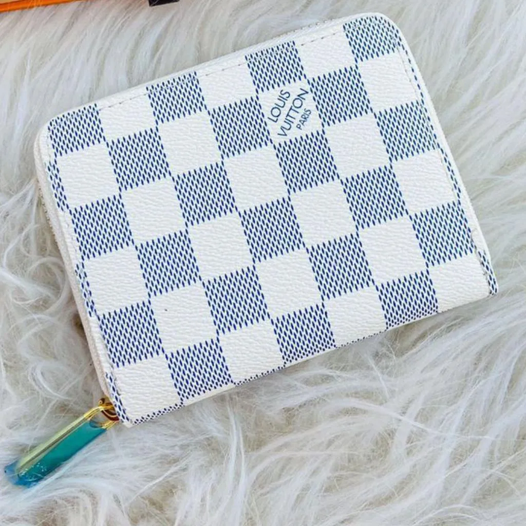 Compact Check Small Zippy Coin Wallets For Women