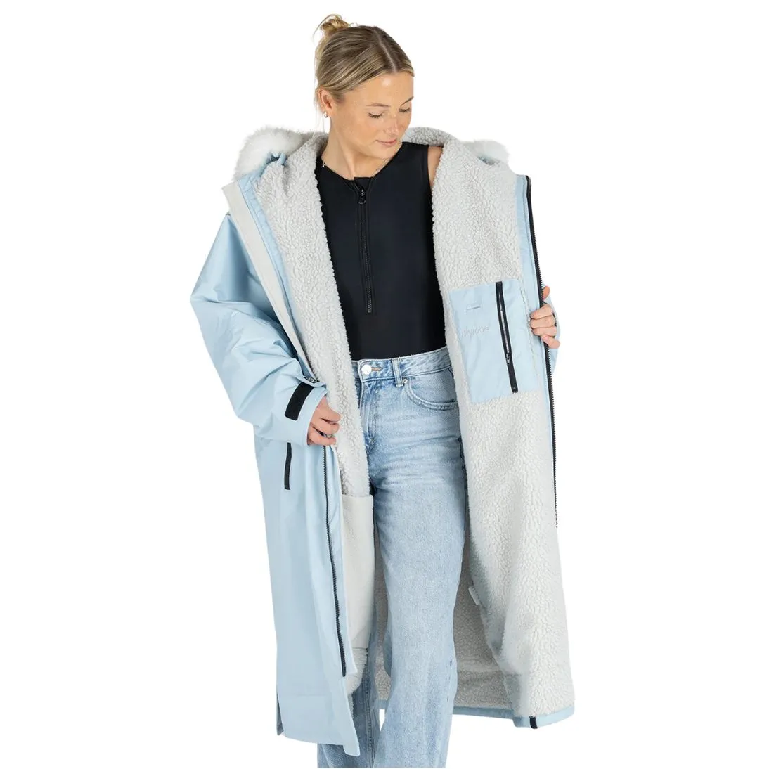Dryrobe Advance Alpine Range Long Sleeved Changing Robe - Ice Blue