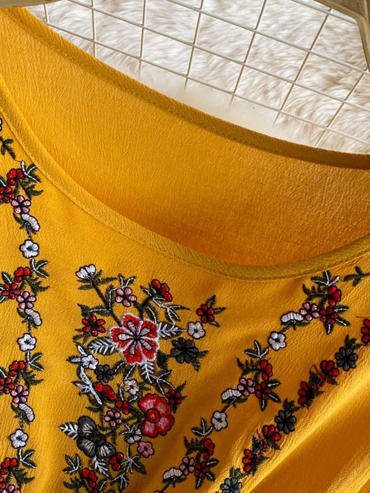 Embroidered Bohemian Dress