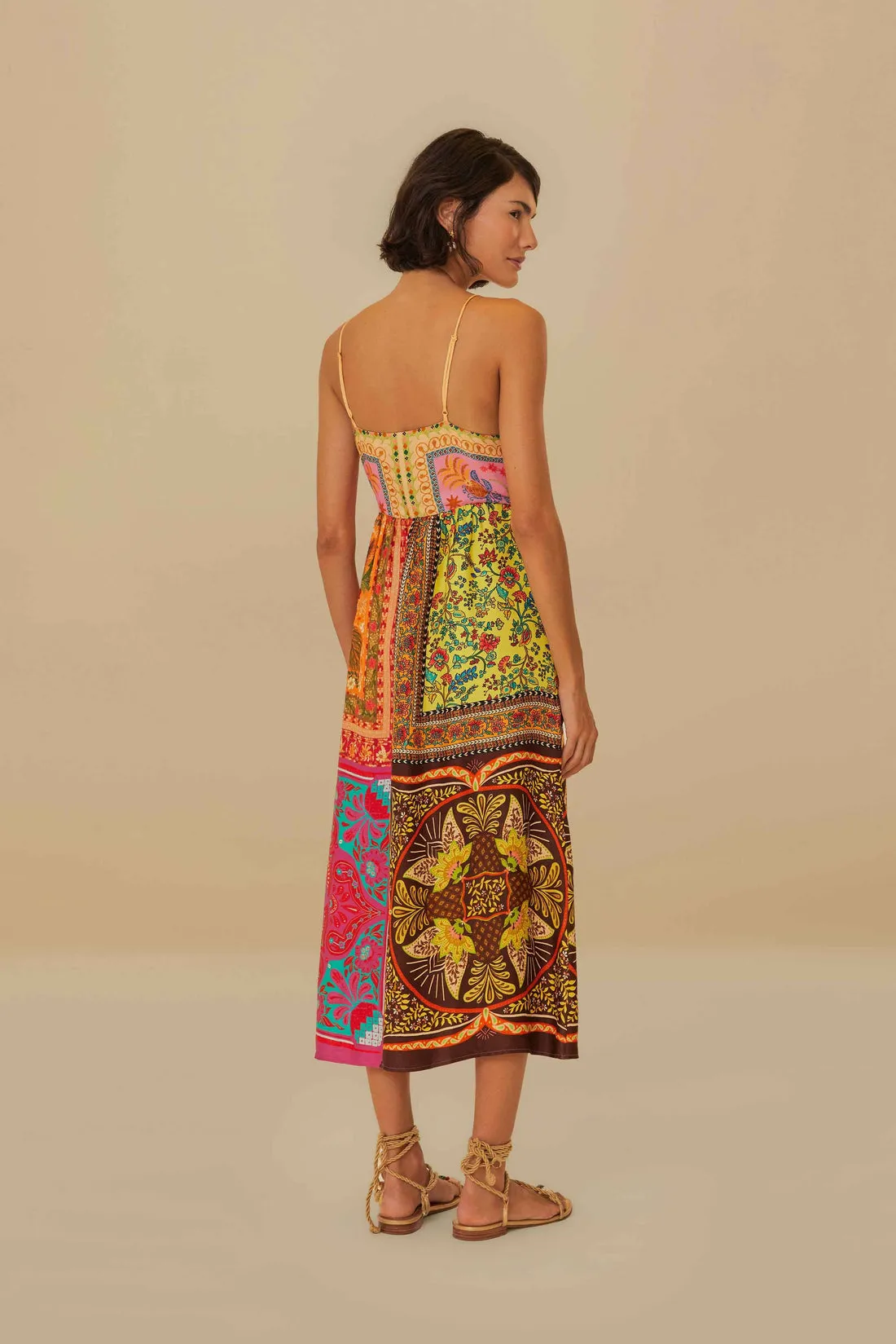 Farm Rio Multicolor Mixed Scarves Midi