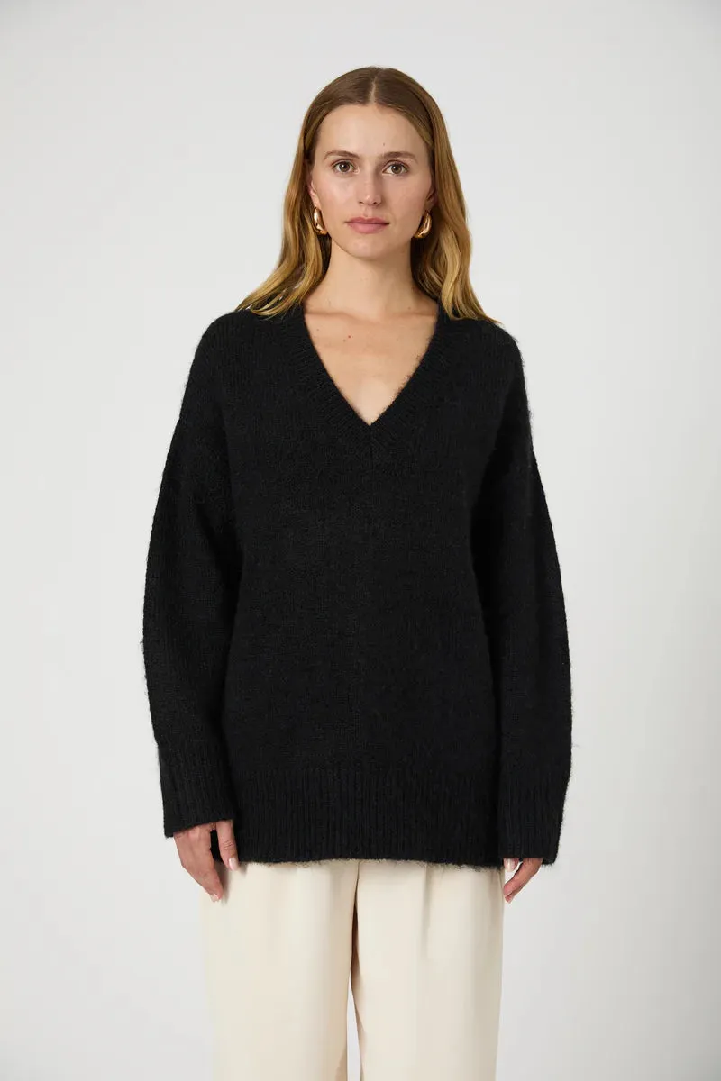 Fluffy Knit V Neck Jumper