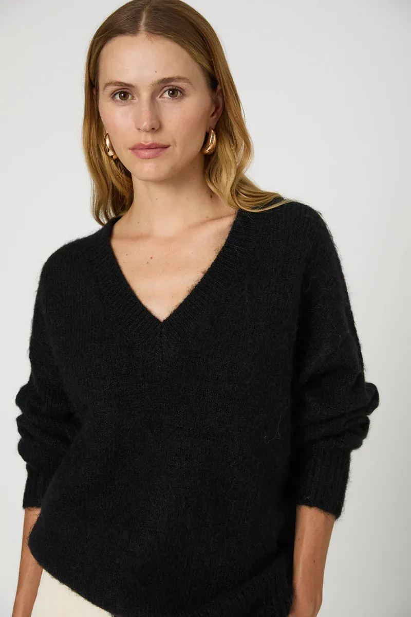 Fluffy Knit V Neck Jumper