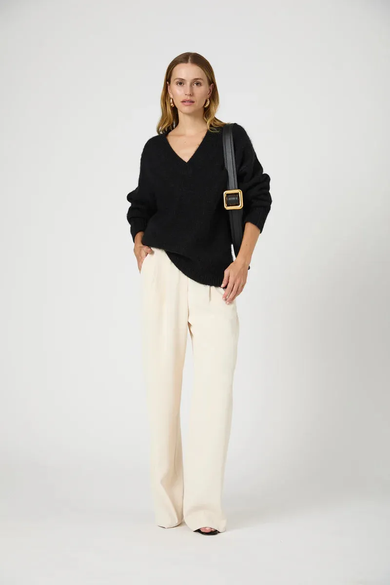 Fluffy Knit V Neck Jumper