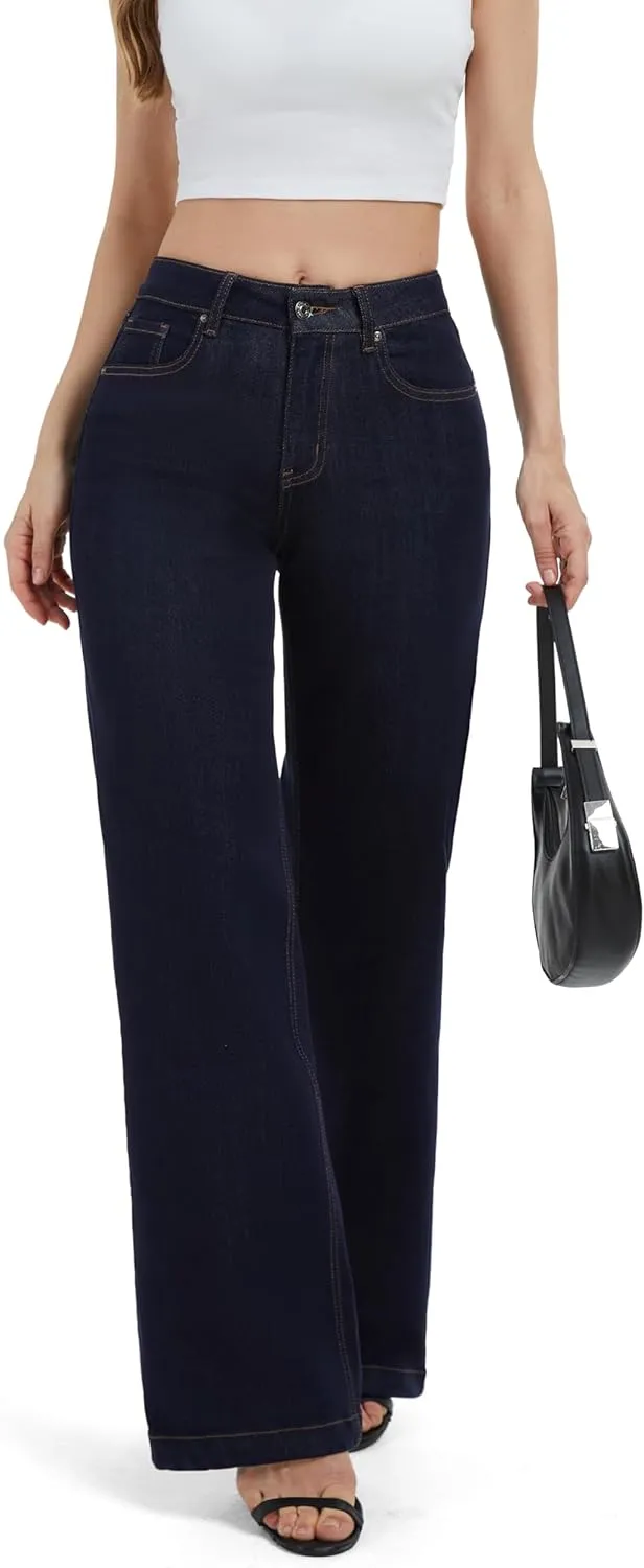 FLYING BANANA Women's Stretchy Curvy Fancy Bootcut Jeans