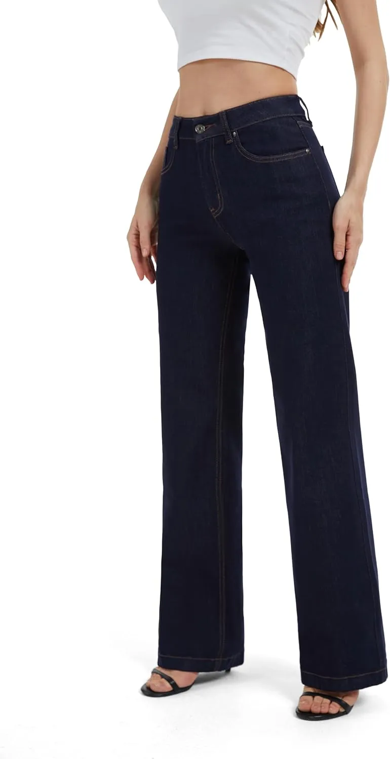 FLYING BANANA Women's Stretchy Curvy Fancy Bootcut Jeans