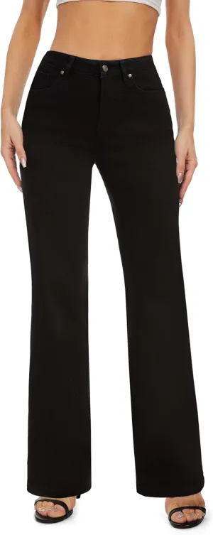 FLYING BANANA Women's Stretchy Curvy Fancy Bootcut Jeans