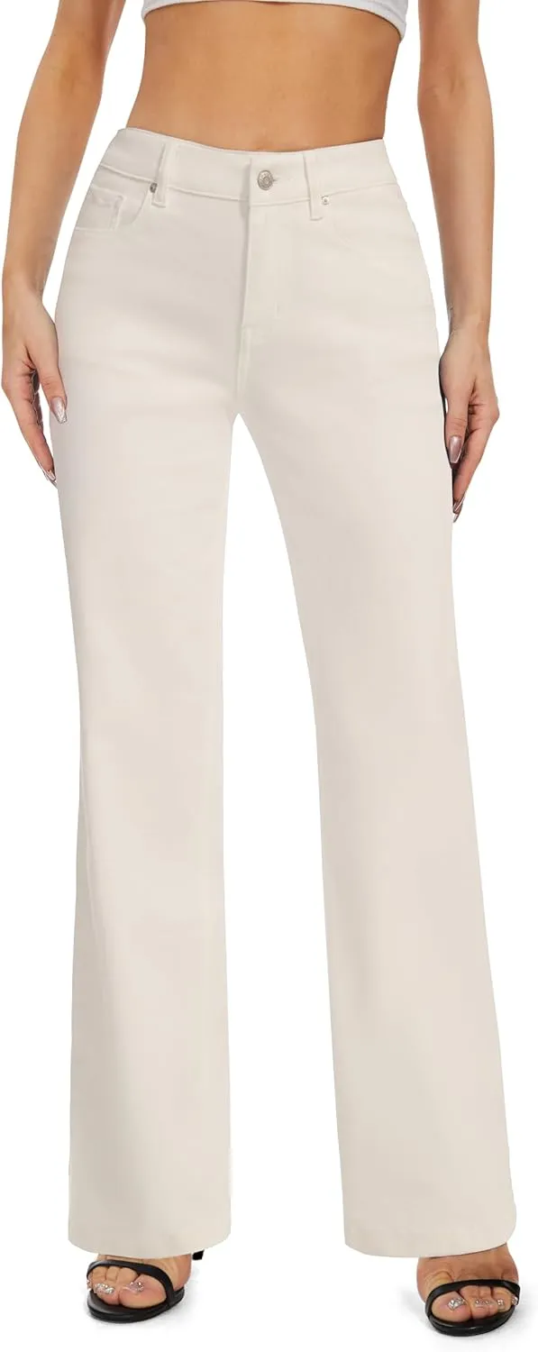 FLYING BANANA Women's Stretchy Curvy Fancy Bootcut Jeans