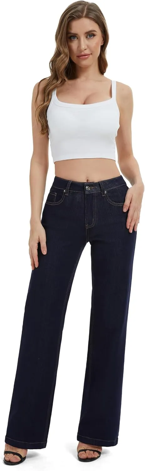 FLYING BANANA Women's Stretchy Curvy Fancy Bootcut Jeans