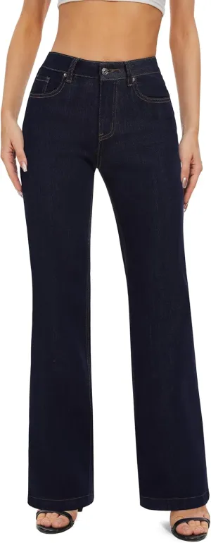 FLYING BANANA Women's Stretchy Curvy Fancy Bootcut Jeans