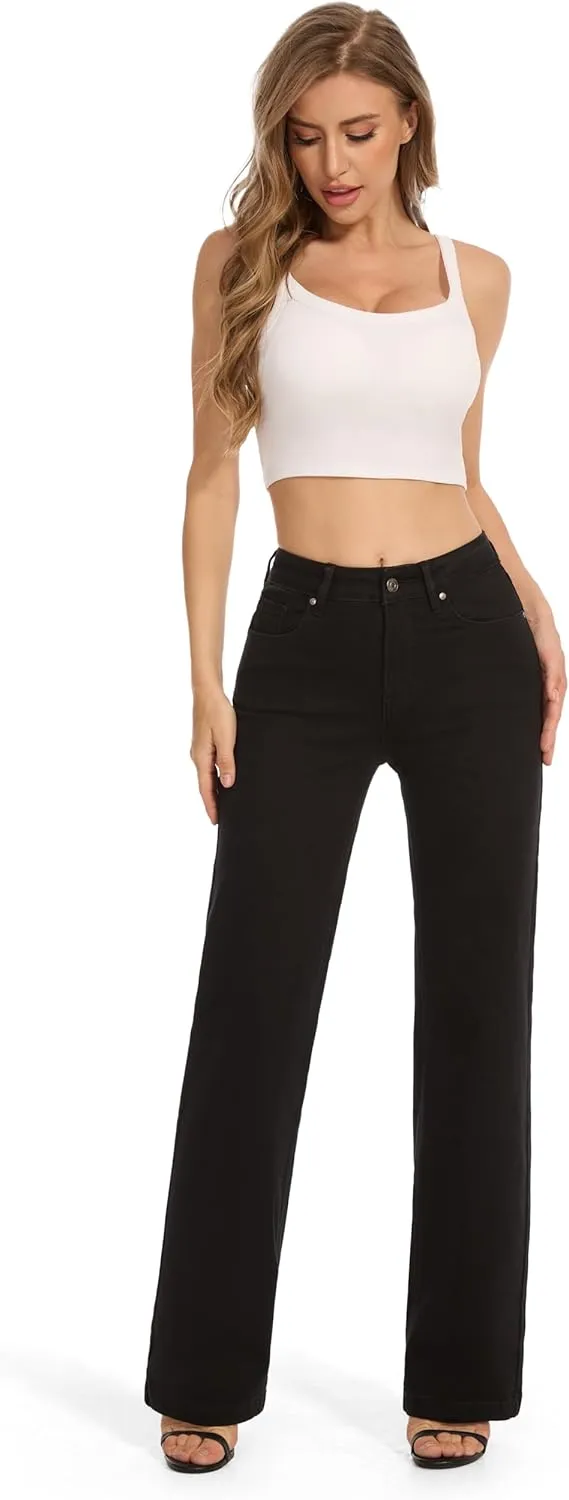 FLYING BANANA Women's Stretchy Curvy Fancy Bootcut Jeans