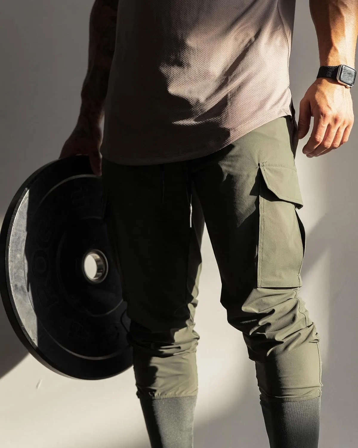 GINTPK Men Cargo Jogger Lightweight Tapered Hiking Pants Sport Running Quick Dry Sweatpants for Training