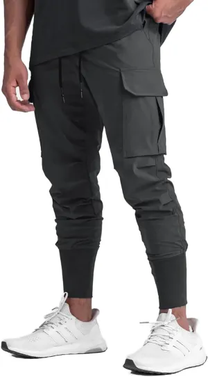 GINTPK Men Cargo Jogger Lightweight Tapered Hiking Pants Sport Running Quick Dry Sweatpants for Training