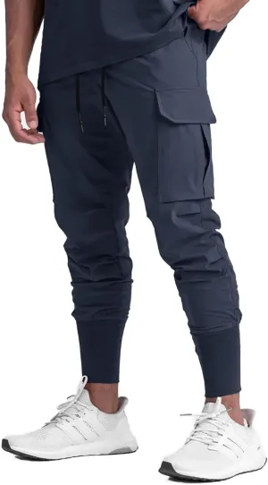 GINTPK Men Cargo Jogger Lightweight Tapered Hiking Pants Sport Running Quick Dry Sweatpants for Training
