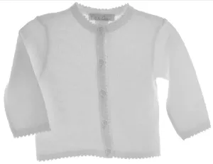 Girls White Cardigan Sweater