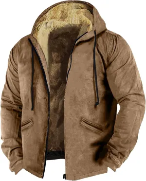 GOFULY Mens Jackets Casual Stylish Sherpa With Hood 2024 Winter Coats Fuzzy Zipper Hoodie Big And Tall Packable Fall Clothes