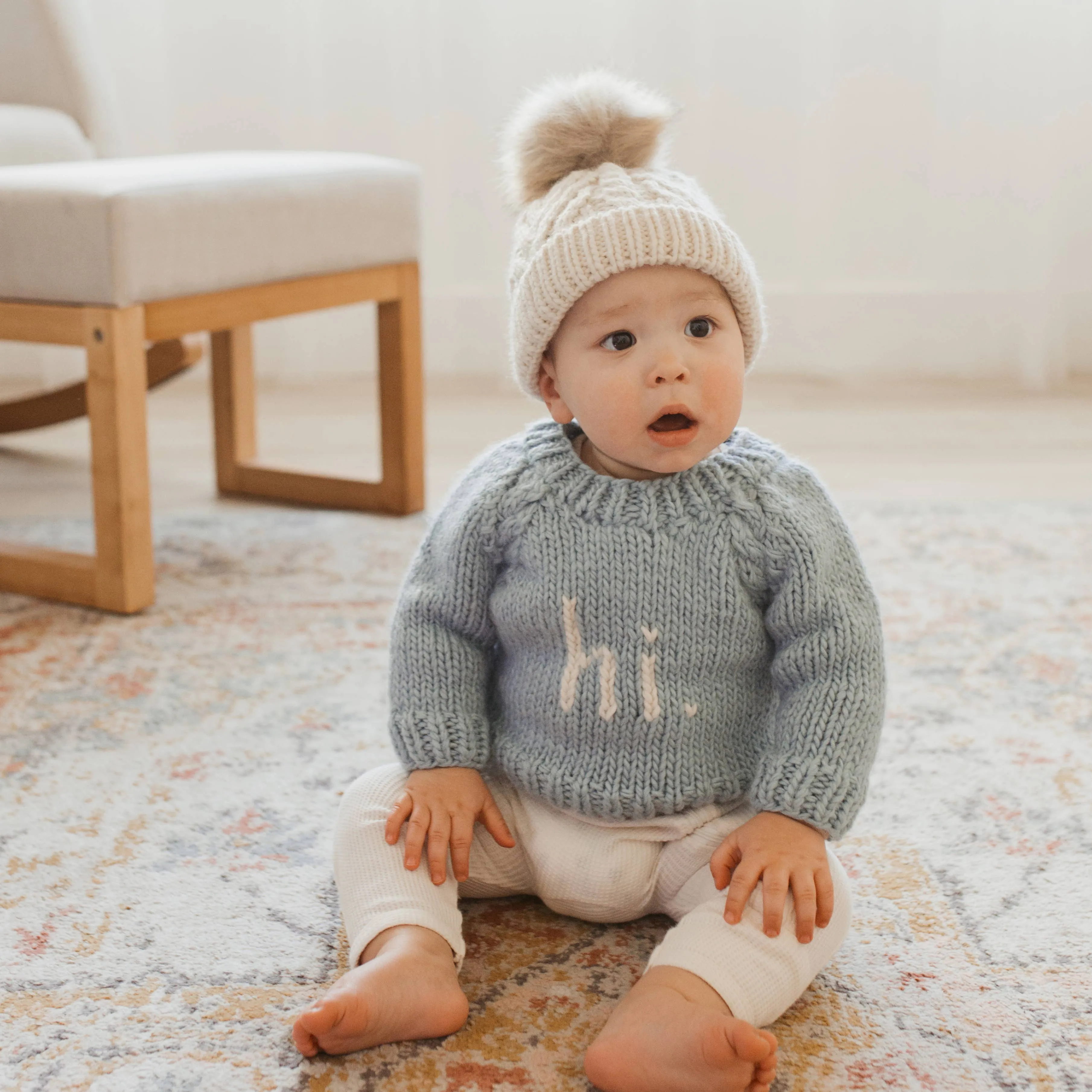 Handknit. Surf Crew Neck Sweater Baby & Toddler