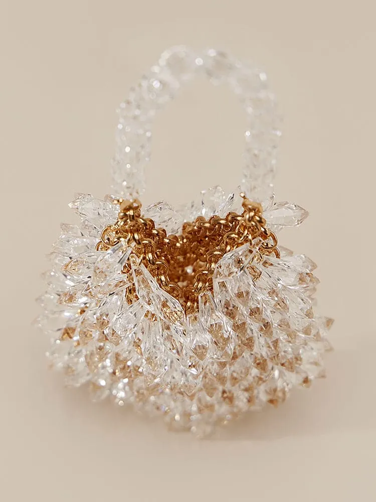 Handmade Weave Acrylic Beaded Crossbody Bag